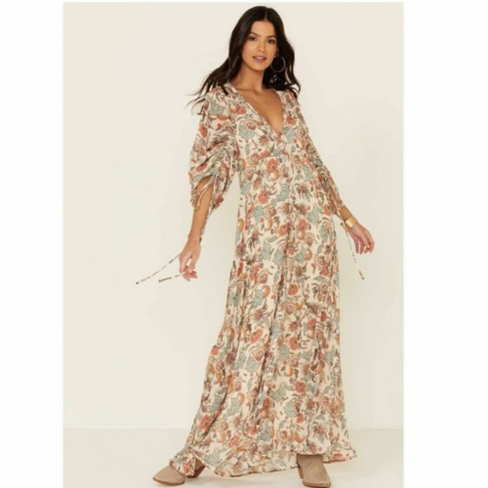 Free People Earthfolk Earth Folk Boho Maxi Dress & Slip
